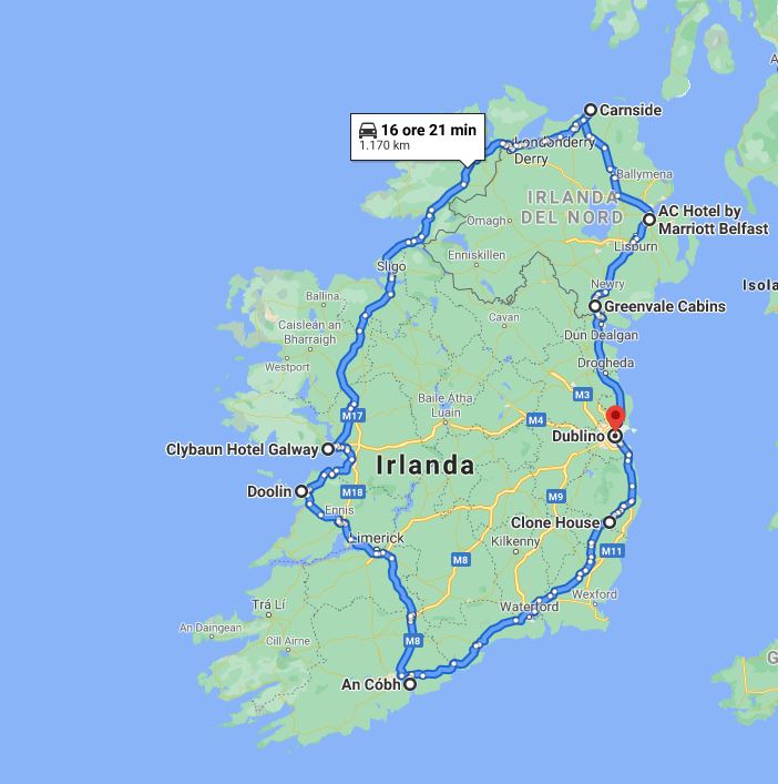 viaggio on the road in Irlanda